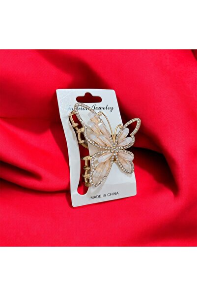 Store Taşlı Metal Kelebek Mandal Toka