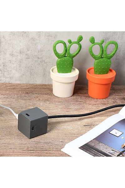 Allocacoc USB charger, Cube Extended by Allocacoc, 4xUSB, 1.5m, gray