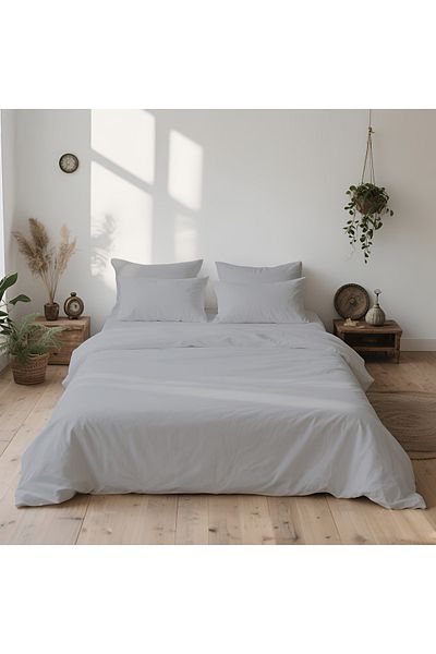 kesenegore 4 Piece Elastic Sheet Cotton Ranforce Fabric Double Duvet Cover Set