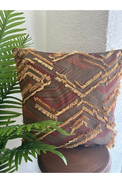 Decamor home Husă de pernă galbenă cu ciucuri