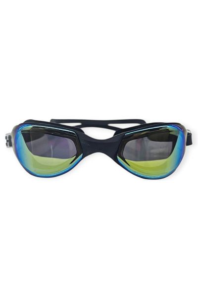 Budi Mirrored Swimming Goggles with Silicone Earplugs Gift Black - 9009-m