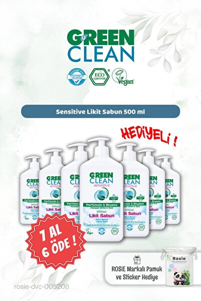 Green Clean Buy 7 Pay 6 Green Clean Sensitive Liquid Soap 500 ml and Rosie Gift