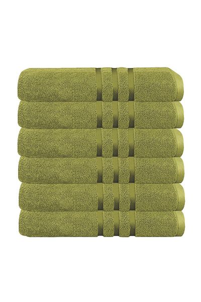 Quasar & Co. Set of 6 bath towels, 100% cotton, 450 g/m2, 50 x 90 cm, lime green
