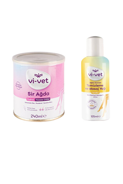 Vi-vet Vi Vet Sir Kavanoz Ağda Pudra 240 gr + Ağda Sonrası Temizleme Ve Masaj...