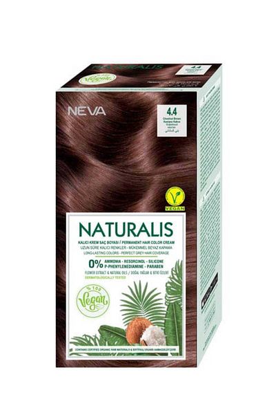 NEVA NATURALIS Hair Color Cream Set, Chestnut Brown 4.4, Vegan