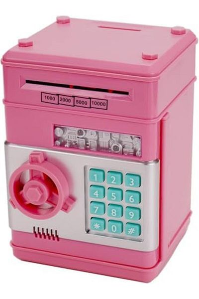SUKILO Electronic ATM Money Bank for Kids, Digital Password Protected Safe Box with Coin Slot & Note