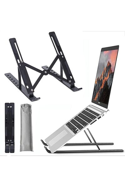 SUKILO Foldable Laptop Stand Tabletop Holder for Desk, Adjustable Ventilated Portable Aluminum Stand