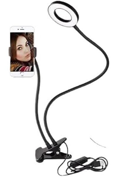 SUKILO ضوء حلقي مع حامل للهاتف - ضوء كاميرا LED بثلاثة أوضاع ألوان و10 مستويا...
