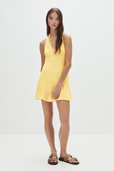 Pull & Bear Halter yaka dokulu kısa elbise