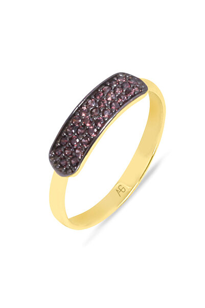 Aslı Gold Altın Brown Taşlı Spor Yüzük (YZK0155)