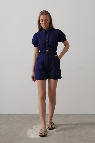 VAGGON Salopetă de damă INDIGO cu guler din Gabardine VS00618