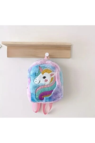 BBS „Rucsac cu unicorn de pluș pentru fete – ghiozdan moale și colorat”