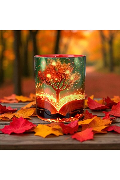 mug shop Kütüphane Kaliteli Porselen Tasarım Kupa - Hediyelik Kitap Siyah Kup...