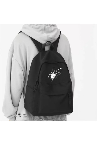 Toum حقيبة ظهر مدرسية للجنسين بطبعة عنكبوت