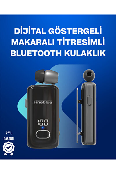 LaraThec Fineblue F580 – Klipsli Bluetooth Kulaklık, Gürültü Engelleyici, Uzu...