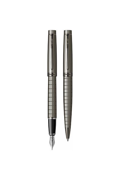 Scrikss 38 Fountain Pen + Ballpen Double Set Carbon Gray (Lifetime Guaranteed-Luxury Boxed)
