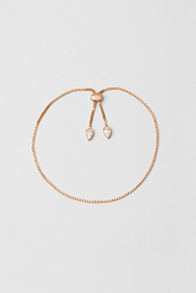 So CHIC... Mira 18 Ayar Rose Altın Kaplama Ayarlanabilir Gümüş Bileklik