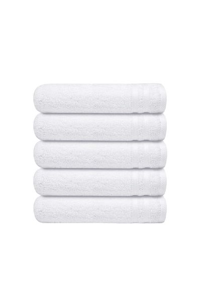 Nautica Set 5 prosoape de maini, Crew, 100% bumbac, 550 g/mp, 50 x 30 cm, alb