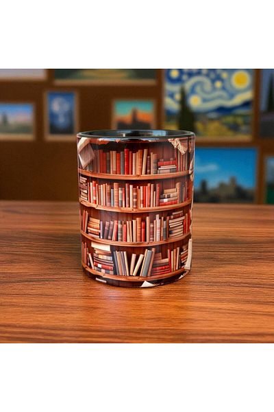 mug shop Library Quality Porcelain Design Mug - Gift Book Black Mug Cup