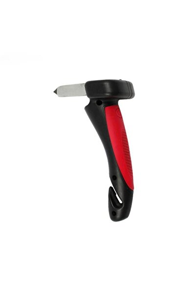 Flippy Maner Auto 4 in 1 Flippy, Safety Kit, Handle, LED, Cutter, Hammer, ABS Aluminum, 18 x 7 cm, Red/Blac