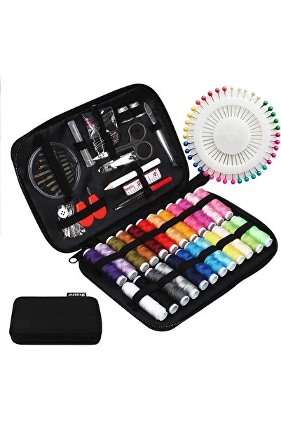 Lumely مجموعة خياطة مع حقيبة، 130 قطعة من لوازم الخياطة للمنزل والسفر والطوار...