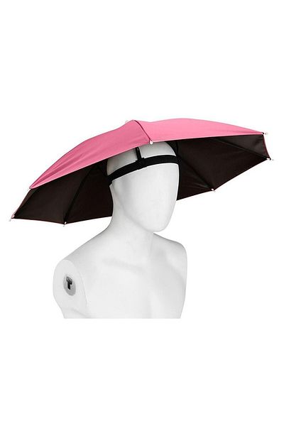 Flippy Umbrelă de cap, rabatabilă, diametru 69 cm, bandă elastică, protecție UV/ploaie, fuchsia