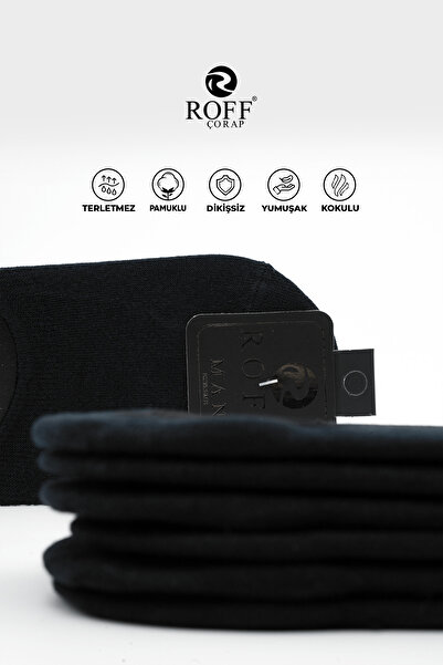 ROFF ÇORAP Roff Cotton Men's Ballerina Socks Seamless Invisible Anti-Slip Silicone Pack of 9