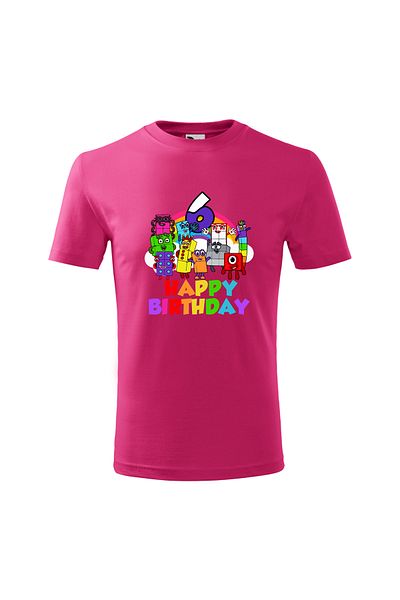 Malfini Tricou personalizat, "Numberblocks - Happy Birthday ", 6 ani