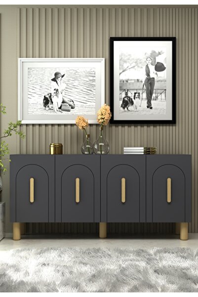 DEMONTE DECOR YOSUNDD (KB150) BOHEM KONSOL ANTRASİT-ANTRASİT-SAFİR KULP