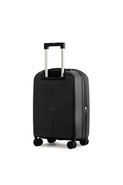 CABIN PRO Trolley Bag - Expandable Polypropylene Hard Shell Luggage - Spinner Wheels - Black