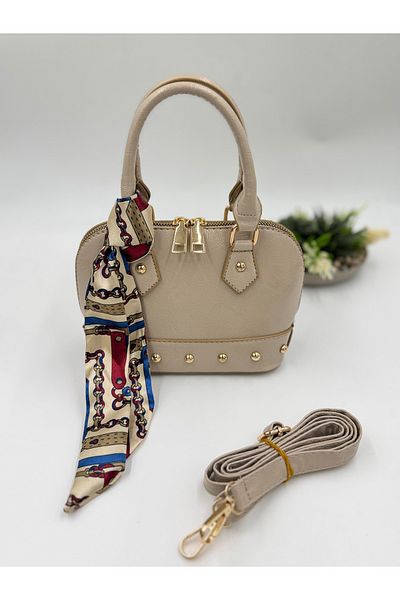AVİVAB Aviva Scarf Detailed Zenna Women's Hand and Shoulder Bag – Crocodile & Wrinkled Patent Leather