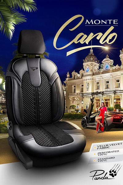 Panda Kılıf Panda Monte Carlo Series Velour Velvet Fabric Car Seat Cover - Full Set