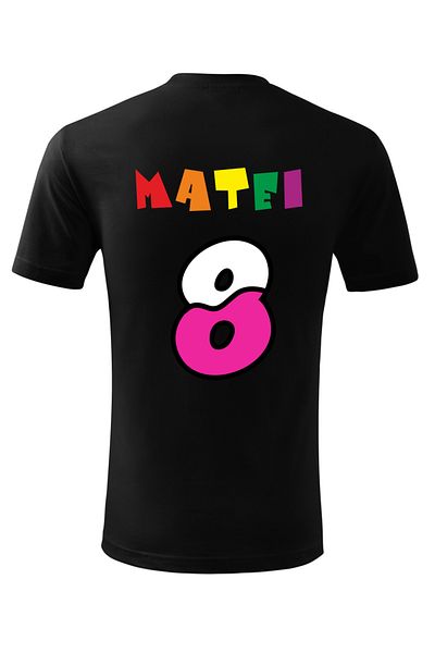 Malfini Tricou personalizat, "Numberblocks - Happy Birthday ", 8 ani