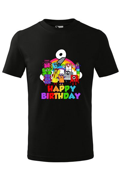 Malfini Tricou personalizat, "Numberblocks - Happy Birthday ", 9 ani