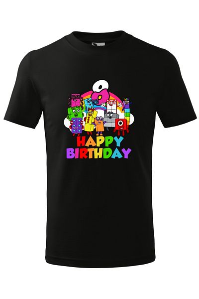 Malfini Tricou personalizat, "Numberblocks - Happy Birthday ", 8 ani
