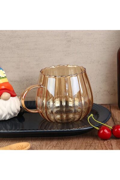 Quasar & Co. Set ceainic cu 2 cani, cu filtru si capac, 950 ml/2x400 ml, sticla borosilicate/bambus, amber