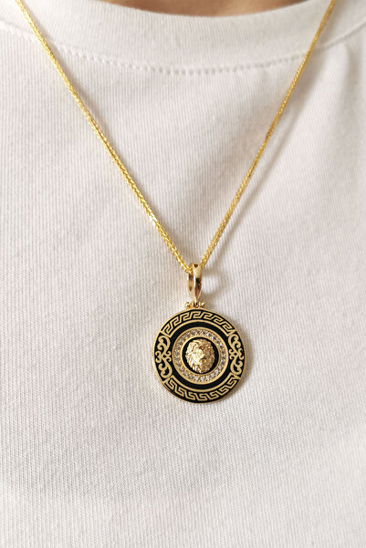 Aslı Gold Aslan Modelli Altın Erkek Kolyesi