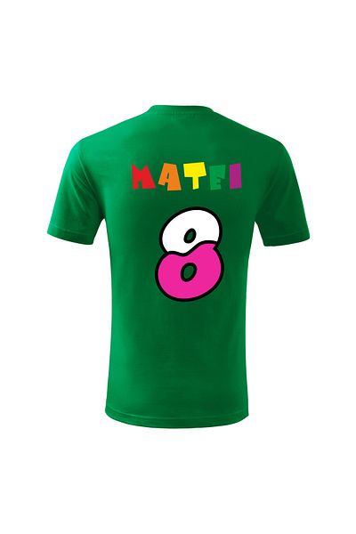 Malfini Tricou personalizat, "Numberblocks - Happy Birthday ", 8 ani