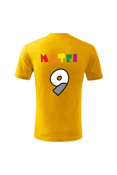 Malfini Tricou personalizat, "Numberblocks - Happy Birthday ", 9 ani