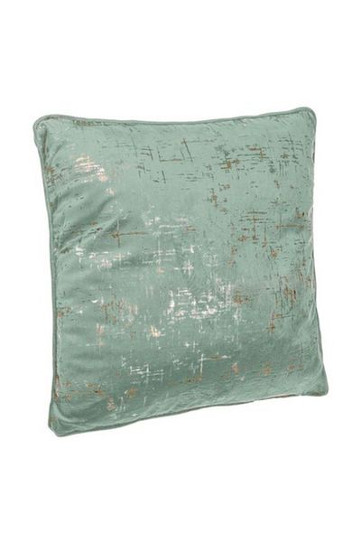 OEM Winter Decorative Pillow Mint Green Velvet Model with Golden Foil