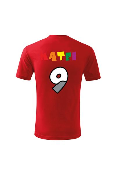 Malfini Tricou personalizat, "Numberblocks - Happy Birthday ", 9 ani
