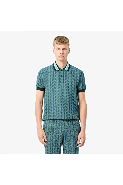 Lacoste Classic Fit Monogram Jacquard Polo Shirt - DH1417-00-IB4