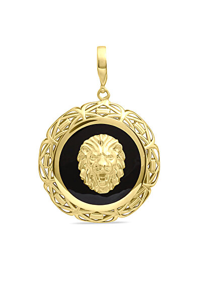 Aslı Gold Altın Madalyon Erkek Aslan Kolye Ucu (UC0253)