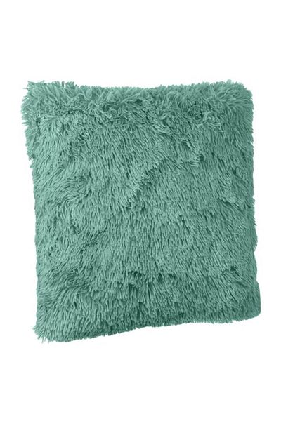 OEM Winter Decorative Pillow with Faux Shaggy Fur Mint Green
