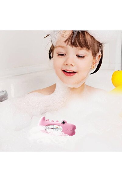 Flippy Bath Thermometer, Floating, Waterproof, Multifunctional, Crocodile Model, Pink