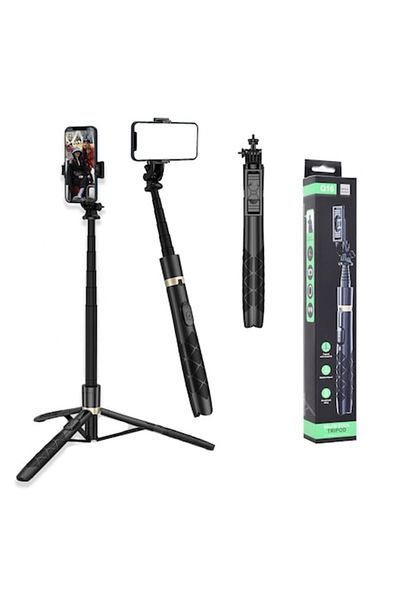 Danex Selfie Stick GoPro and Tripod with Remote Control, 156cm, R45, Silicon Flex, Deep Dark