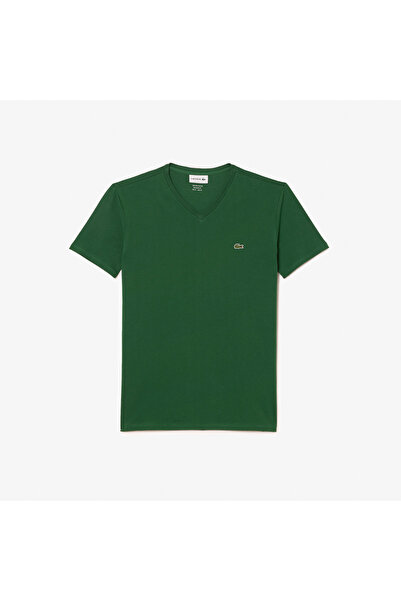 Lacoste تي شيرت خفيف الوزن من قطن بيما برقبة على شكل حرف V - TH6710-00-132
