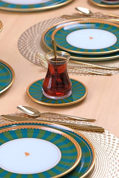 Glore Green Line 12 Piece Tea Set for 6 People