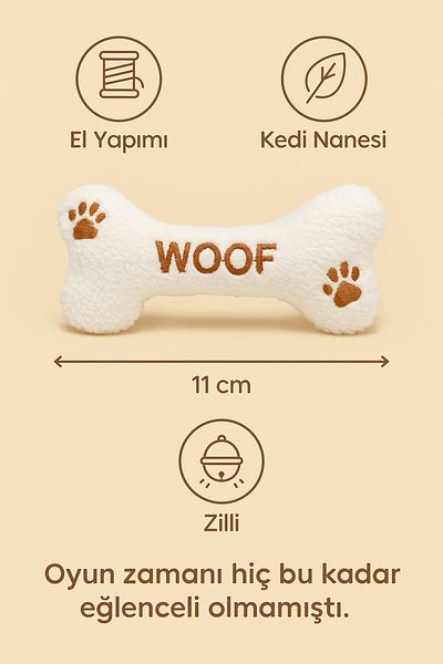 Lazy Paws Cat Toy Interactive with Catnip and Bell, Stress Reliever, Relaxing Playmate - Plush Bone