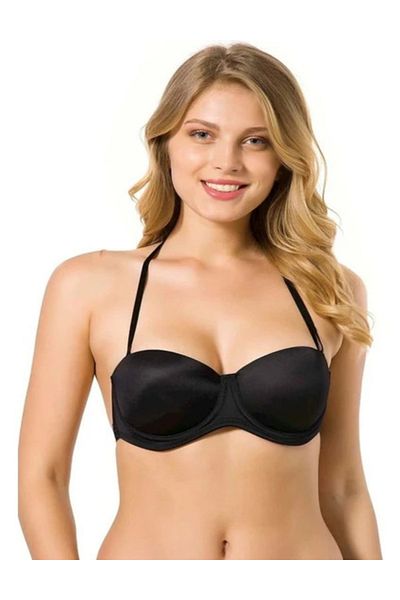 MİSS AYZA İÇTEN GELEN ŞIKLIK Missayza 7042 Ivonne Support Padded Back Sheer Halter Strapless Bra